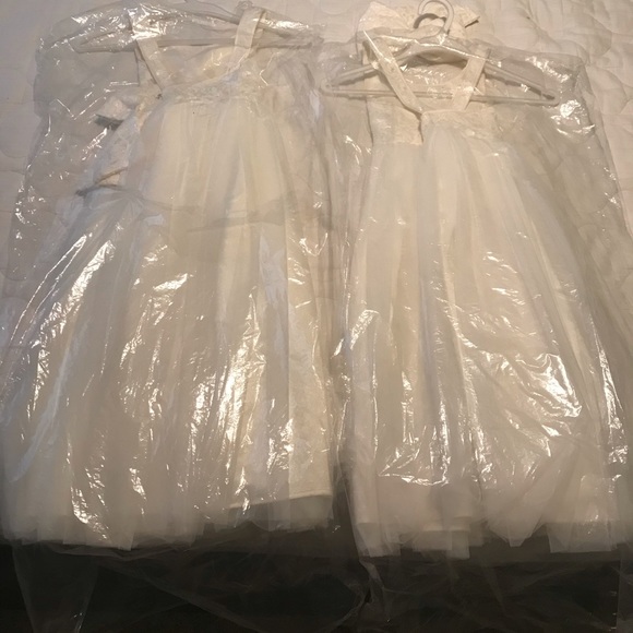 Ivory flower girl dresses with lace and tulle - Picture 5 of 6